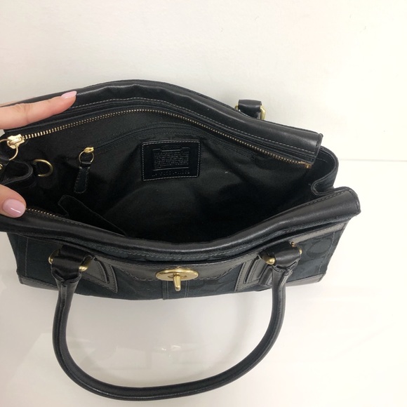 COACH Leather-Trimmed Canvas Monogram Tote Bag - Picture 4 of 4